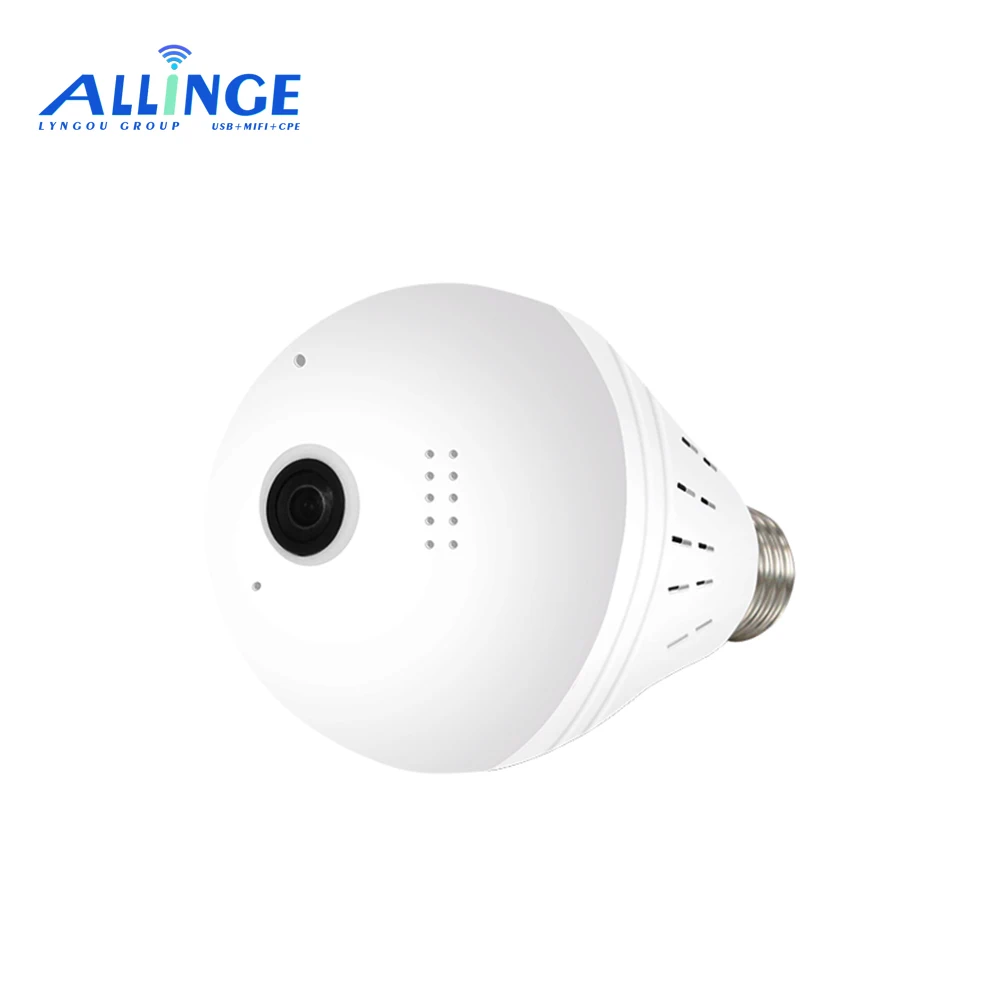 Лампа видеонаблюдения ALLINGE DRD158 360 градусов Wifi 1280*960P рыбий глаз