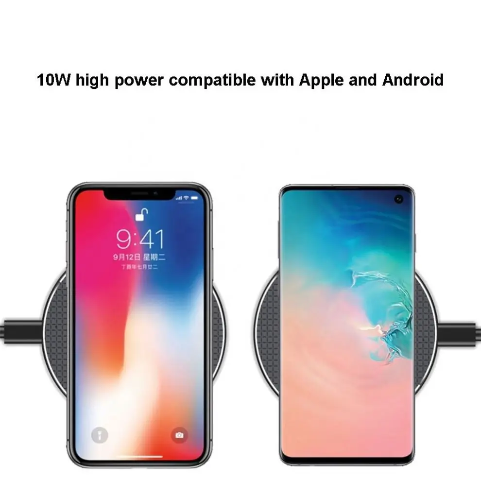 Горячая распродажа 10 Вт Быстрая зарядка беспроводное зарядное устройство Qi K8 светодиодное Беспроводное зарядное устройство портативное зарядное устройство для iphone Samsung Huawei