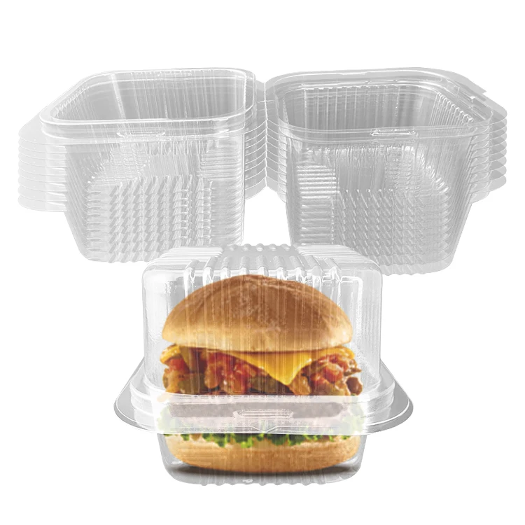 Пластиковый контейнер для бургеров упаковочная коробка хорошего качества оптовая продажа одноразовая пластиковая