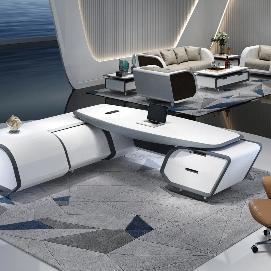 
Белый деловой органайзер, Современный Модный деловой стол из МДФ для выпечки, деревянный идеальный L-образный стол 