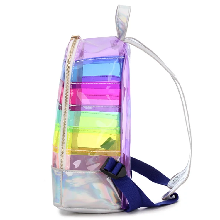 Голографический лазерный прозрачный Мини Рюкзак Водонепроницаемые рюкзаки с регулируемыми лямками