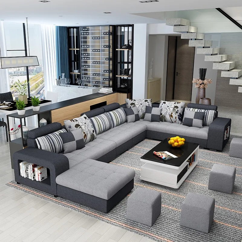 
Современные диваны для гостиной, 5, 6, 7, 8 мест, тканевые диваны, секционные, набор мебели для гостиной 