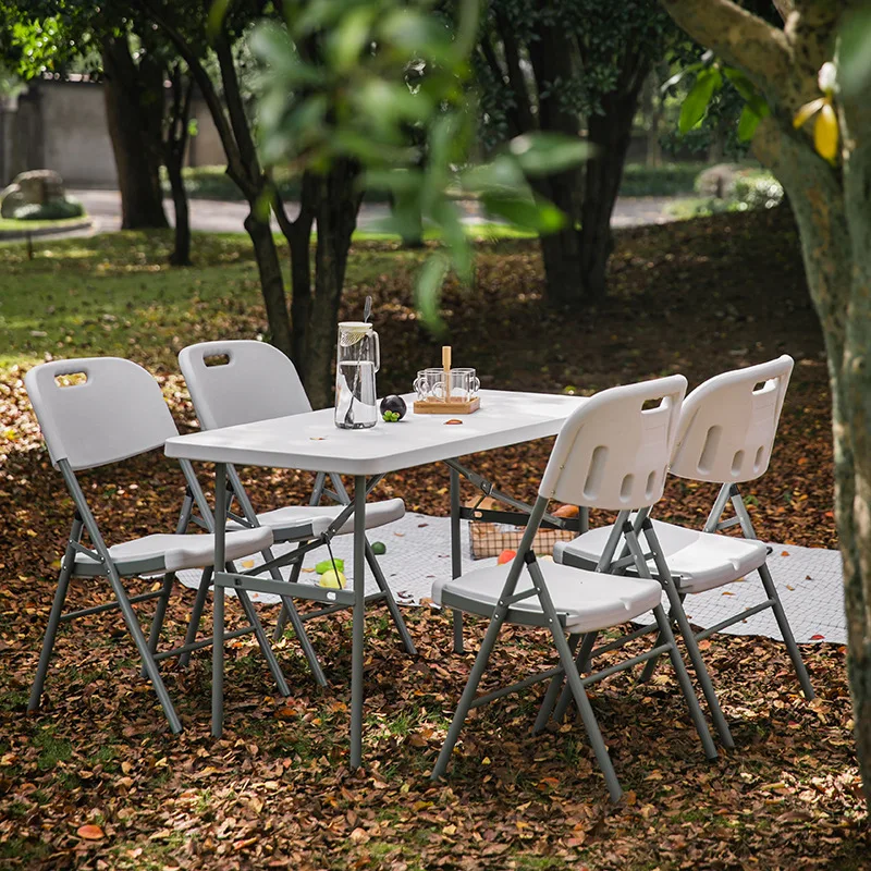 Портативная уличная садовая мебель 8 футов белый прямоугольный пластиковый складной Банкетный столик для кейтеринга барбекю кемпинга Пикника Складной Стол