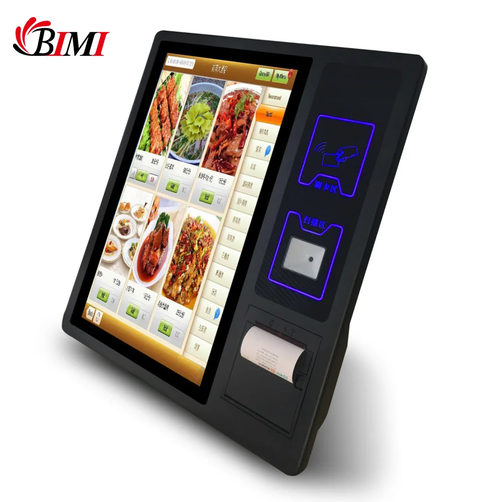 Бими 21,5 Дюймов сенсорный экран Ресторан оплаты самообслуживания киоск с 80 мм термальный принтер для чеков и кард-ридер