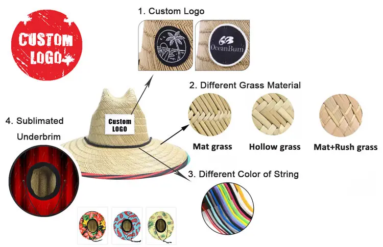 Custom Beach Straw Hats