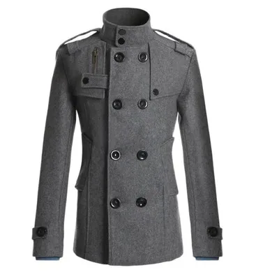 
Горячая Распродажа, модное двубортное длинное Мужское пальто Peacoat, зимнее платье, Топ 