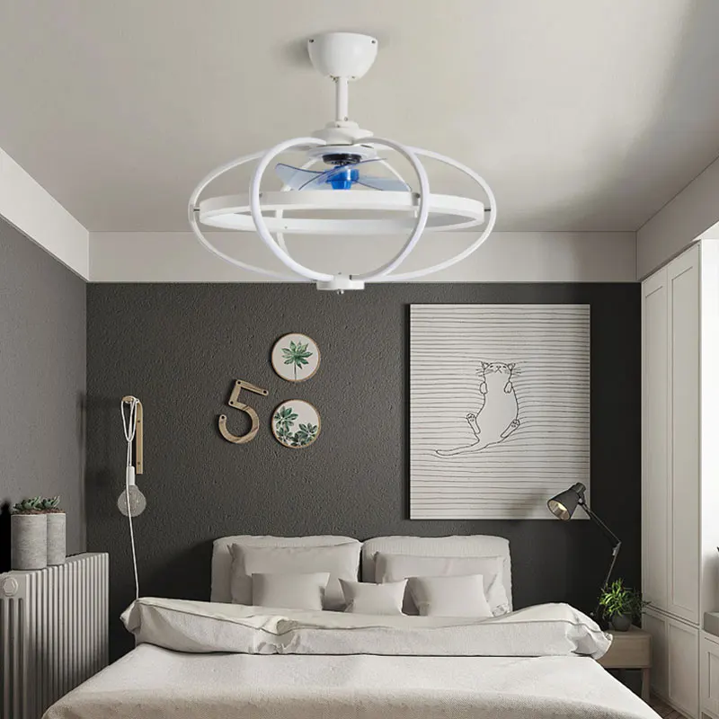 
 Потолочный вентилятор с дистанционным управлением, 19-21 дюйм, украшение для дома, круглый современный светильник для дома, 50-55 см  