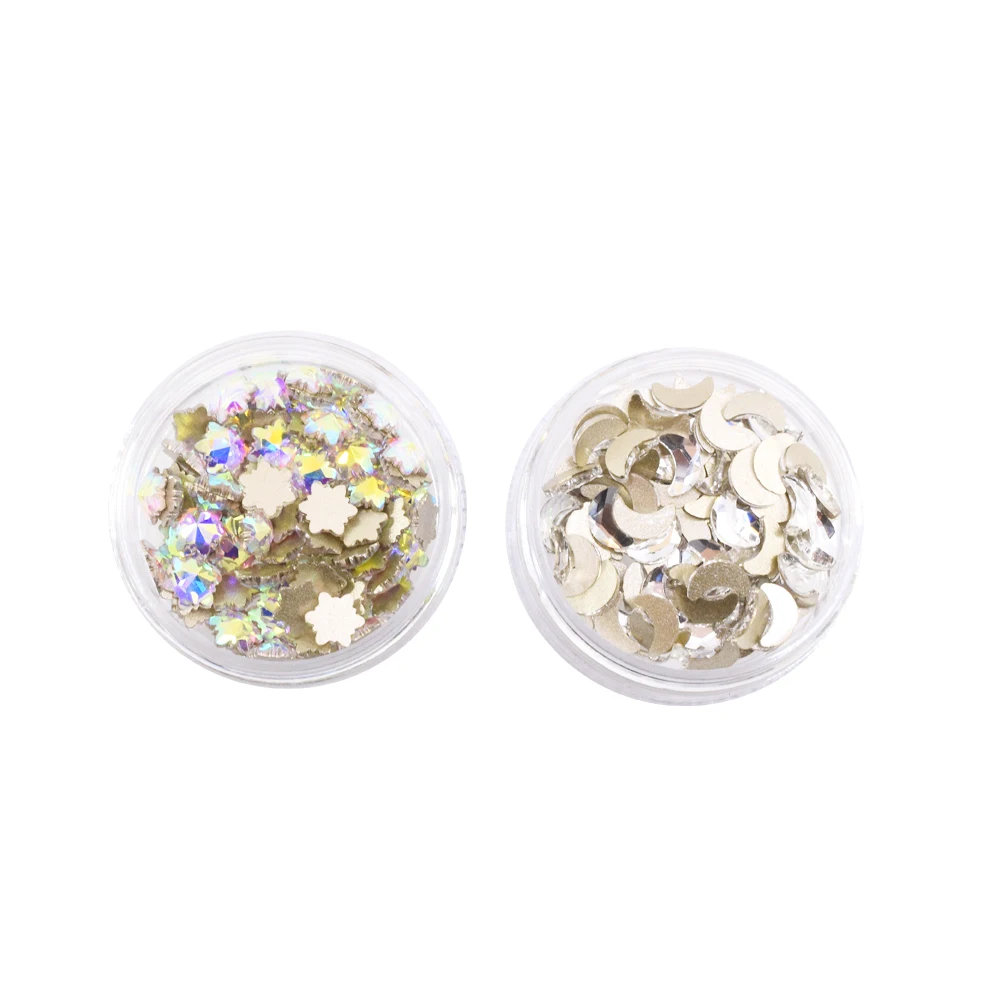Высококачественные 3D кристаллы для ногтей, алмазная стеклянная коробка для хранения камней, Стразы для ногтей