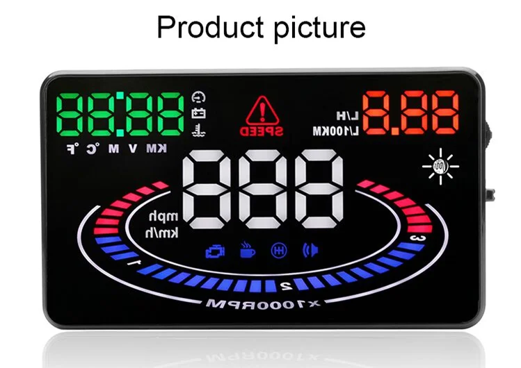 5.5inch OBD2 Car Diagnostic Tool Car HUD E300 Mirror Head up Display Speed RPM Volt Water Temp Projector LED Channel Reflector