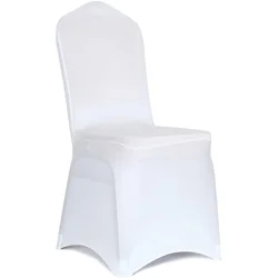 Недорогие чехлы на стулья из 100 белого полиэстера для банкетов, свадеб, свадеб, для мероприятий, housse de chair