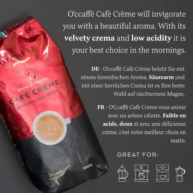 
 Occaffe Cafe Creme Robusta Arabica 250 г кофе в зернах для кофеварки  