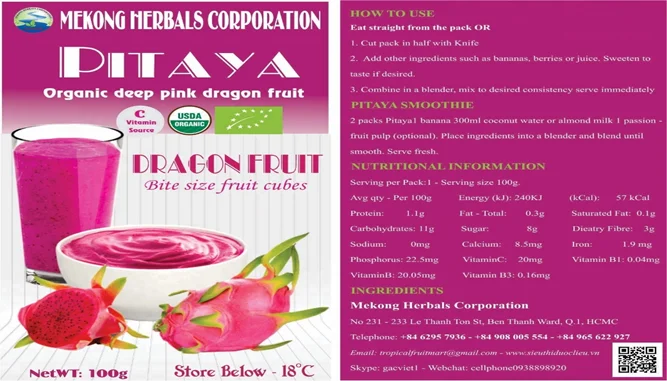 Красный дракон фрукты пюре (с семенами) Webchat: сотовый телефон 0938898920