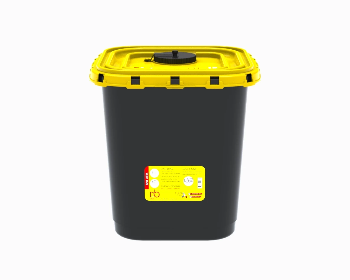 Герметичный черный контейнер для жидких и опасных отходов с сильной блокировкой, 30 л