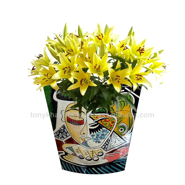 Классическое и художественное украшение, ваза с длинным горлом, лаковая ваза для цветов LH-001, Всесезонная ваза, сделано во Вьетнаме