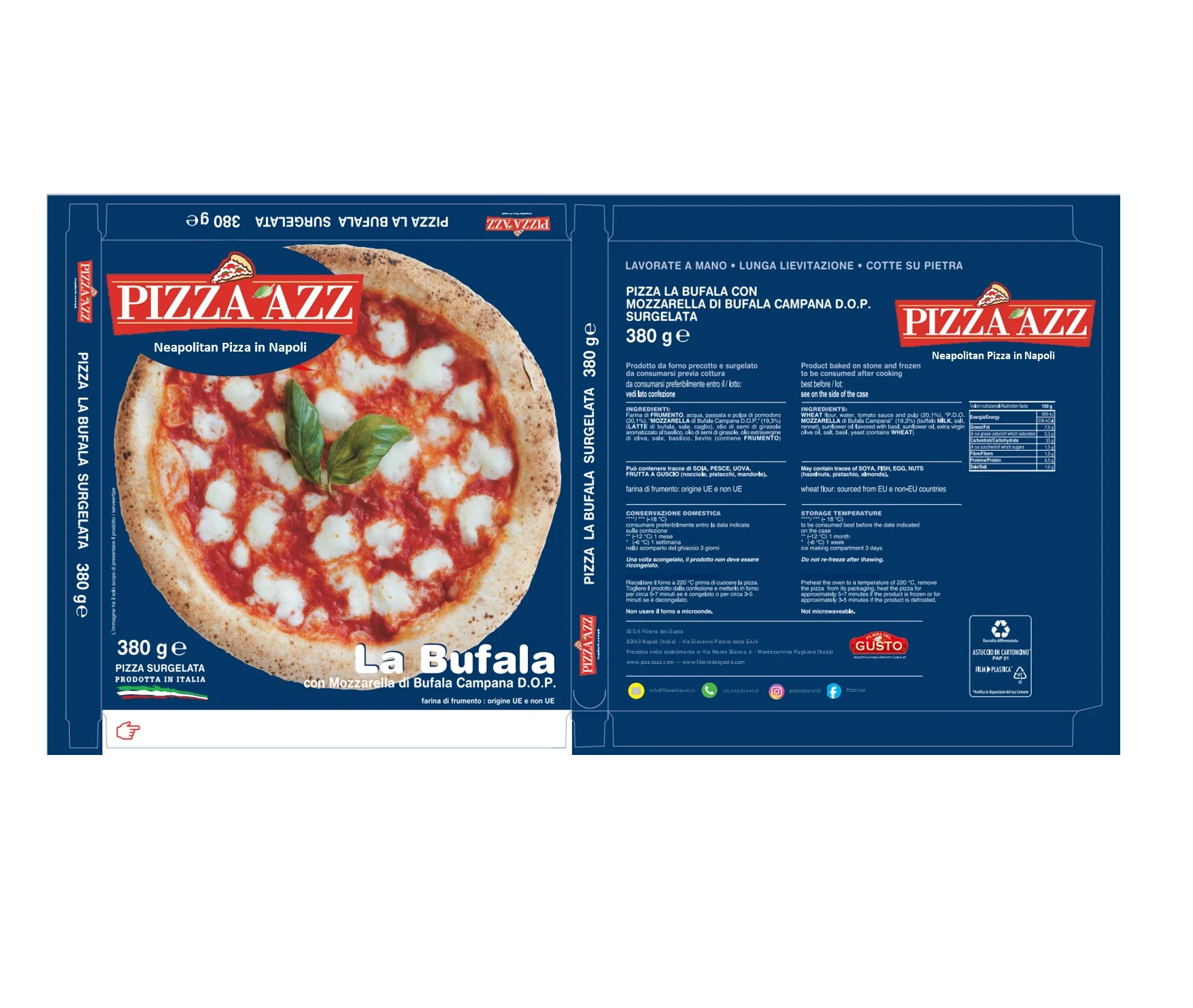 Лидер продаж, итальянская выпечка на камнях и замороженная одна коробка, Классическая неаполитанская пицца Margherita для продажи