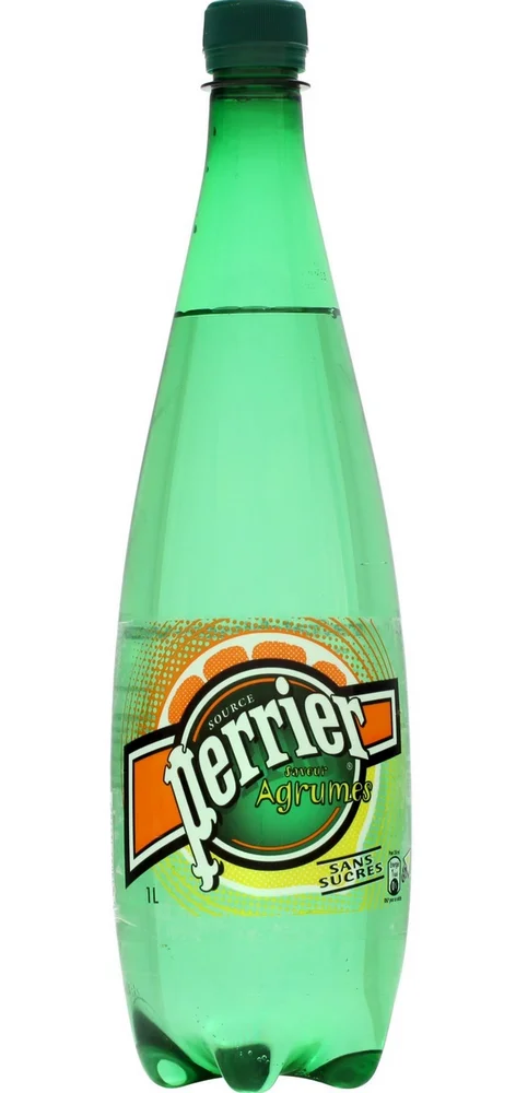 Perrier, сверкающая натуральная минеральная вода, 1 л, ПЭТ, Цитрусы