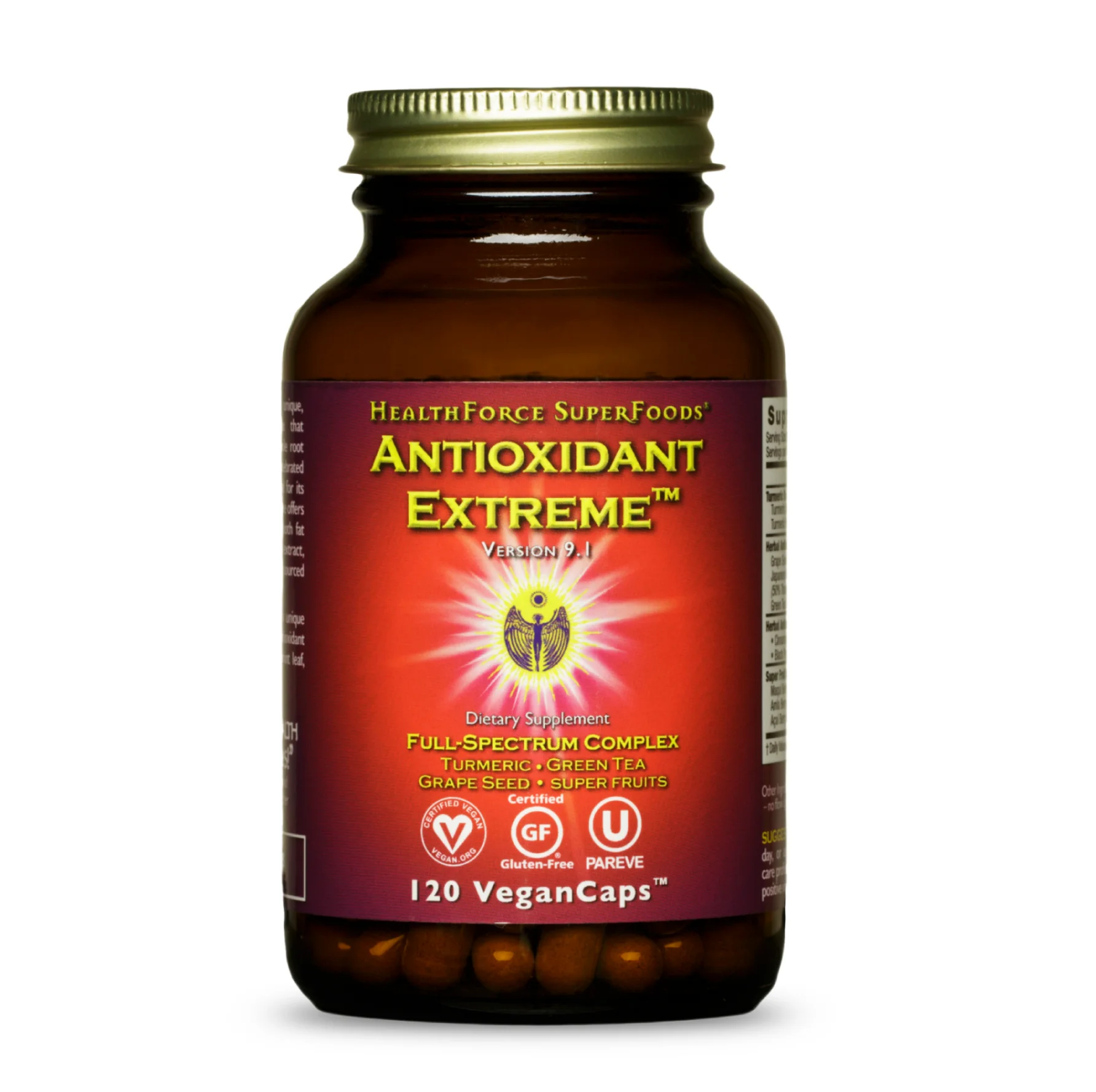 Антиоксидантная Экстремальная добавка для здорового питания с 120 содержанием веганских капсул