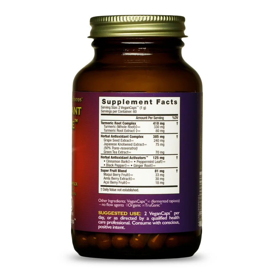 Антиоксидантная Экстремальная добавка для здорового питания с 120 содержанием веганских капсул