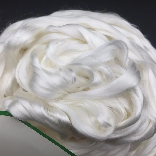 
 100% натуральный шелк тутового шелкопряда noil Заводская цена высокое качество сырье белое шелковое волокно  
