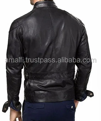 
Черная куртка из овечьей кожи для мужчин, кожаная мотоциклетная куртка 