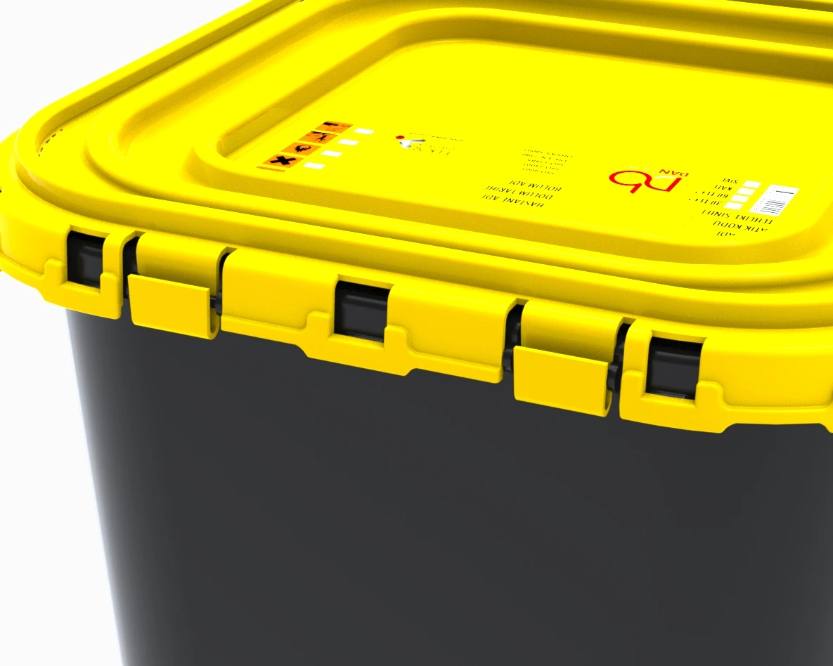 Герметичный черный контейнер для жидких и опасных отходов с сильной блокировкой, 30 л