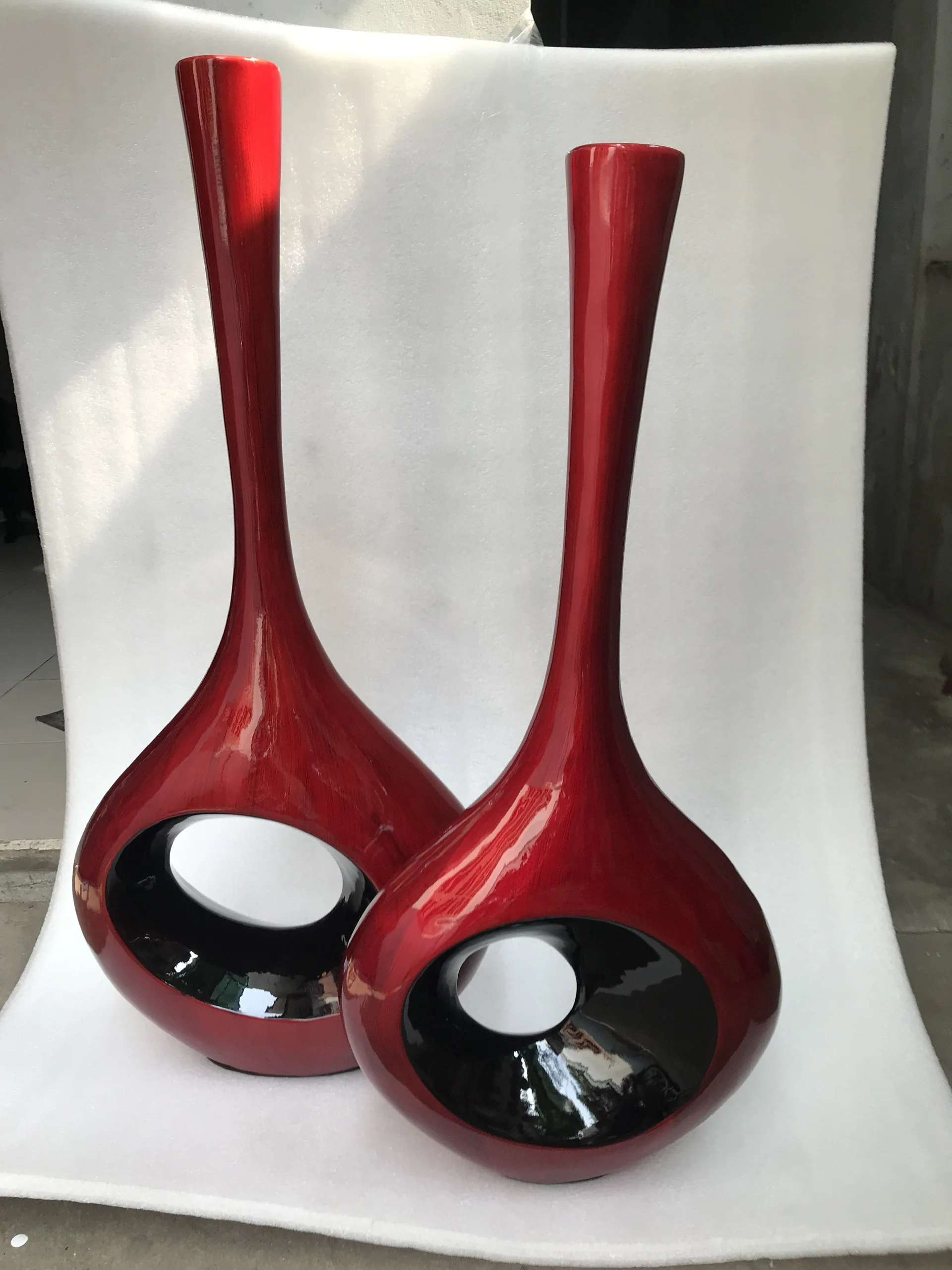Уникальная ваза ручной работы из Вьетнама/набор из 2 красных лаковых ВАЗ, специальная Высококачественная ручная работа, горячая Распродажа 2021