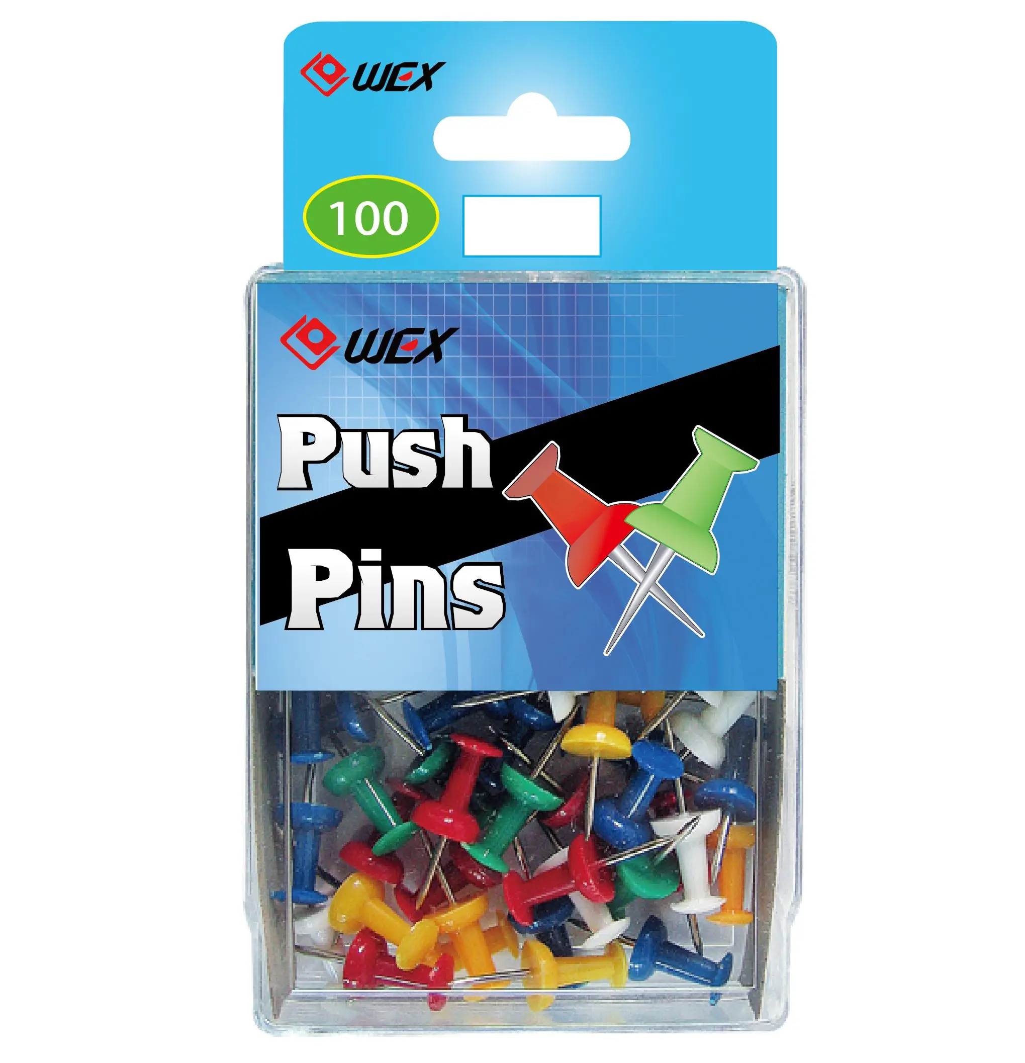 Наши самые горячие продажи 100 шт. высокое качество многоцветные с пластиковой коробкой Push Pin