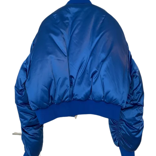 Ruched Shell Bomber Jacket