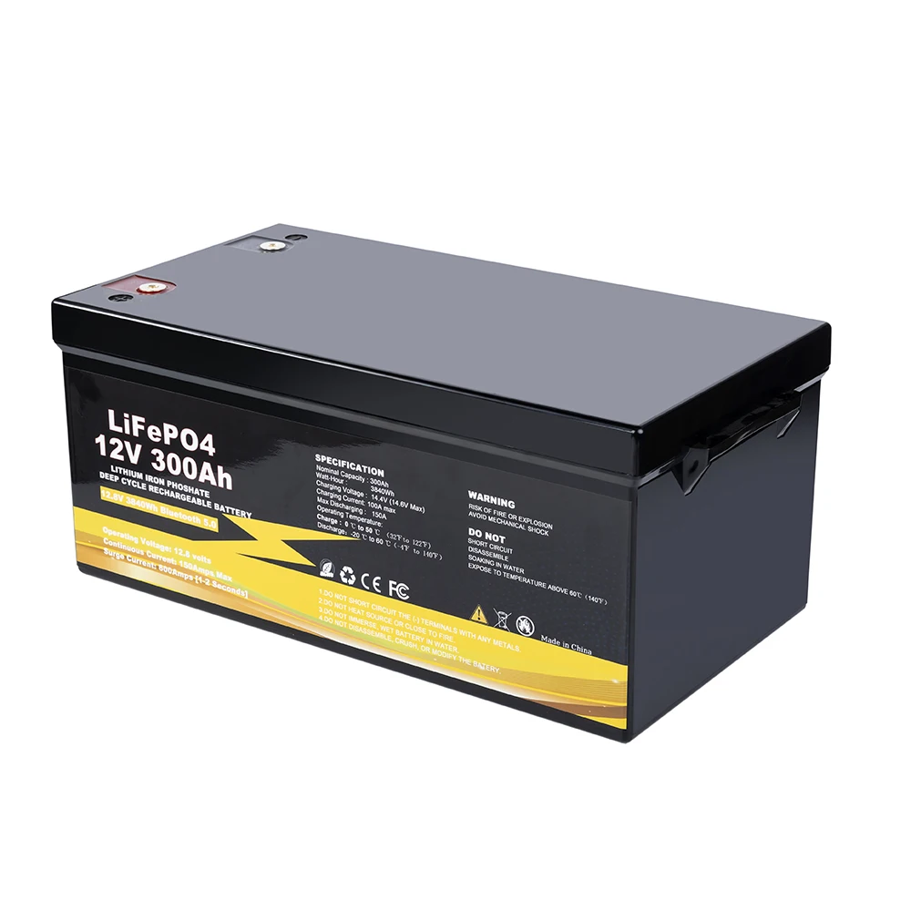 Rechargeable Li-Ion Storage Prismatic 12V 24V 48V 100Ah 200Ah 300Ah LiFePO4 Lithium Ion Battery 12V