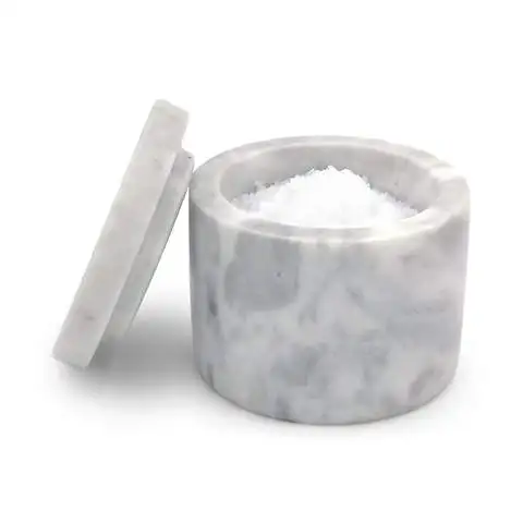 Белый мрамор премиум качества набор мисок для соли и сахара с ложкой сервировки столешницы домашнего отеля Набор Мисок