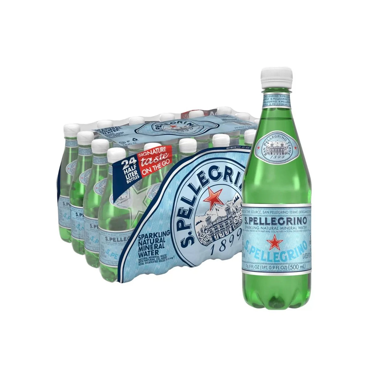San Pelle-grino минеральная вода в пластиковой бутылке вся цена