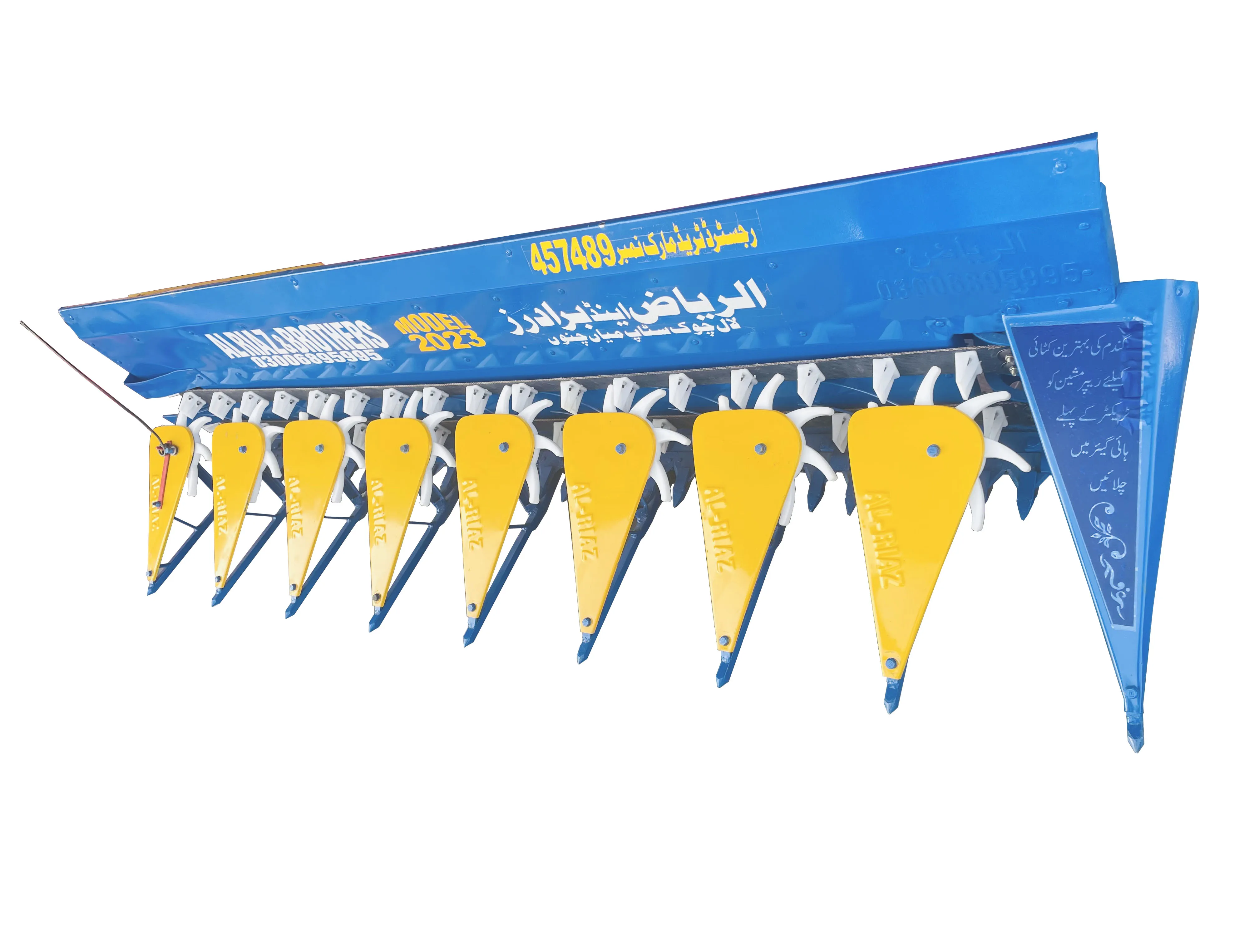 Agriculture Equipment PTO Driven Tractor Mounted Wheat, Rice and alfalfa cutting 9 rows 2 Belts Tractor mounted Reaper