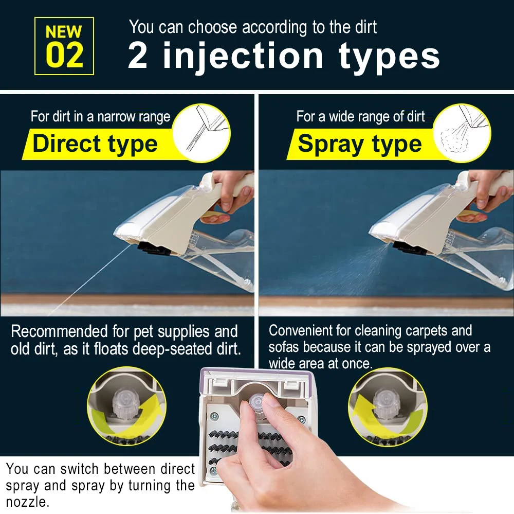 Cordless rinser cleaner, household Portable handheld carpet cleaner