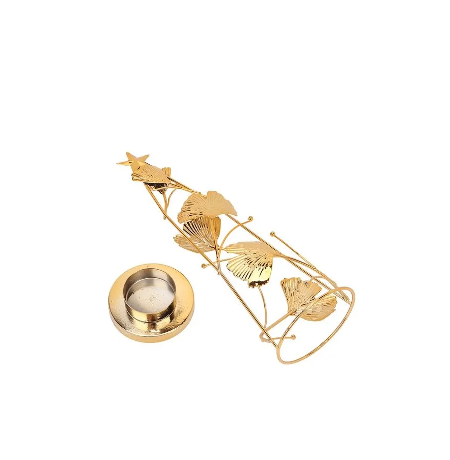 Golden Finished Attractive Design Hot Selling Metal Candle Holder And Stand At Low Price