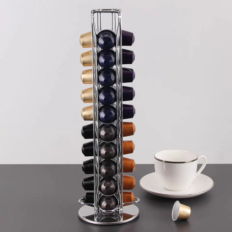 Wholesale Supplier Standing Eco Metal Gold Carousel Mug Cup Capsule Coffee Pod Holder
