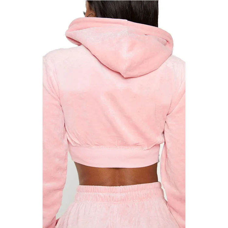 New Long Sleeve Active Jogger Suit Training Sweatsuit Women Fitted Velour Hooded velvet Tracksuit For Ladies