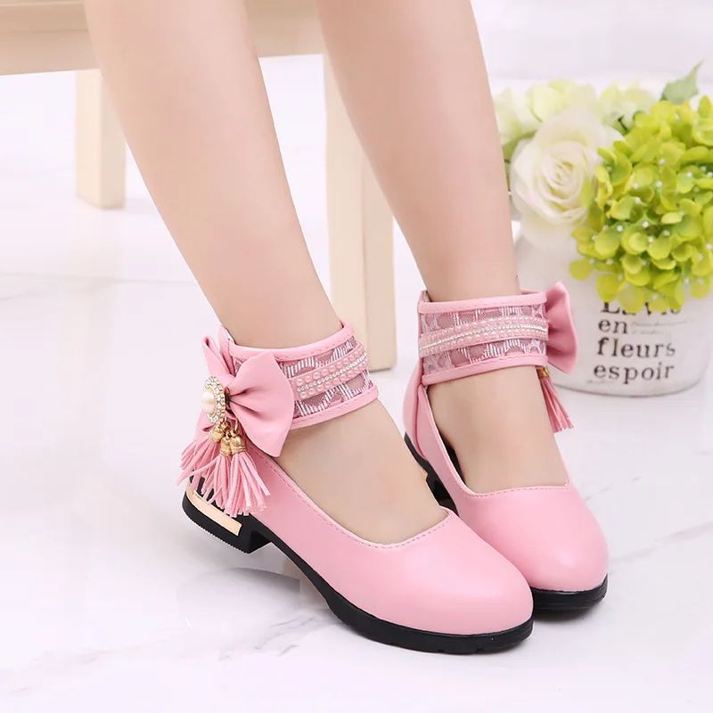 New Sweet Baby Girls Princess Sandals Leather Breathable Dress Shoes Fashion Korean Jewelry Tassel Casual Shoes For Kids