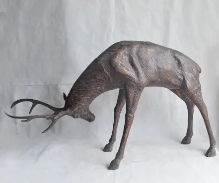 Литая алюминиевая статуя в натуральную величину Бронзового Оленя для сада и домашнего декора набор оленя садовая скульптура