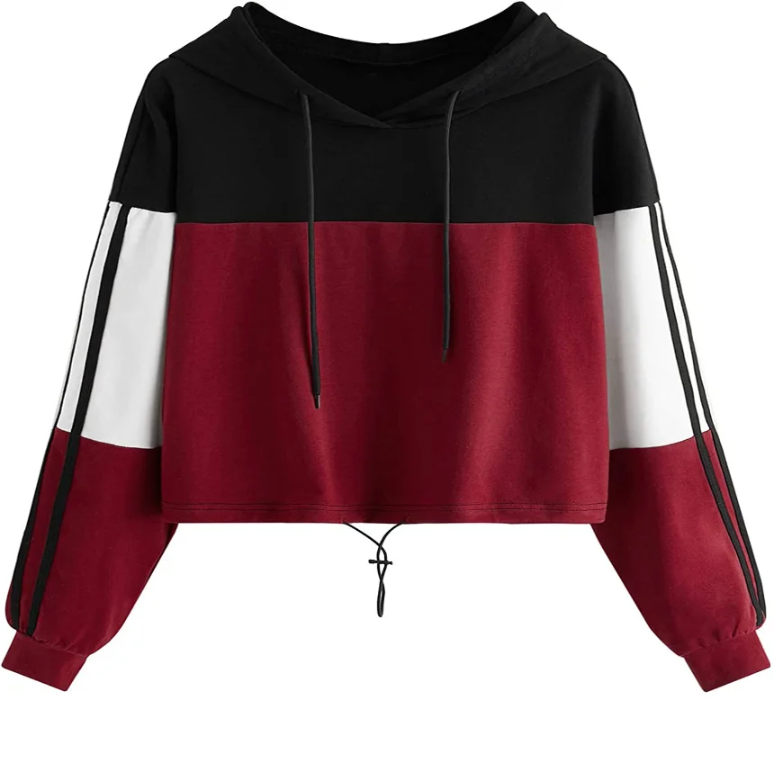 Custom OEM 100% Cotton Fleece Printing Workout Gym Custom Logo Crop Top Hoodies Women In Multi Color Hoodie For Girls