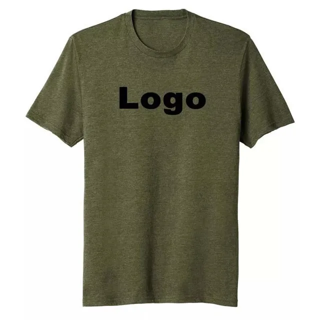 Custom OEM Embroidery Printing Logo 100% Cotton Fashion Cheap Casual Blank Men Summer Crewneck Army Green Man T Shirts 2022
