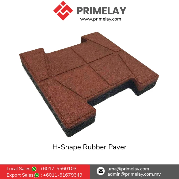 UV-resistance and Non Slip Maximum Comfort H-Shape Rubber Accessories Flooring Outdoor Rubber Paver for Parking Garages