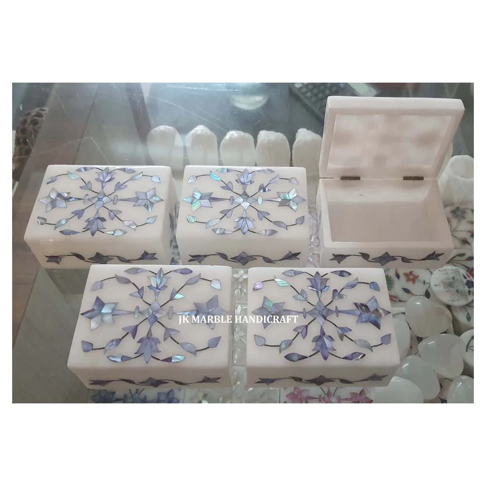 New Arrival Best Selling Quality Product Natural Sea Shell Blue Mother Of Pearl Inlay Jewelry Boxes