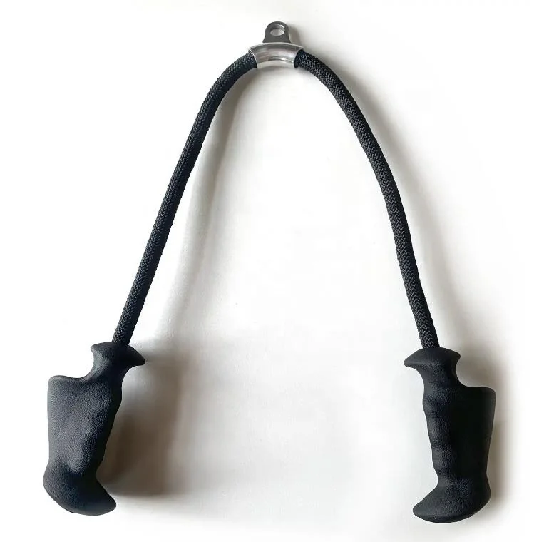 Ergonomic Triceps Rope Pull Down with Anti-Slippery TPE Grip for Activating More Muscle Fibers-Gym Machine Attachment