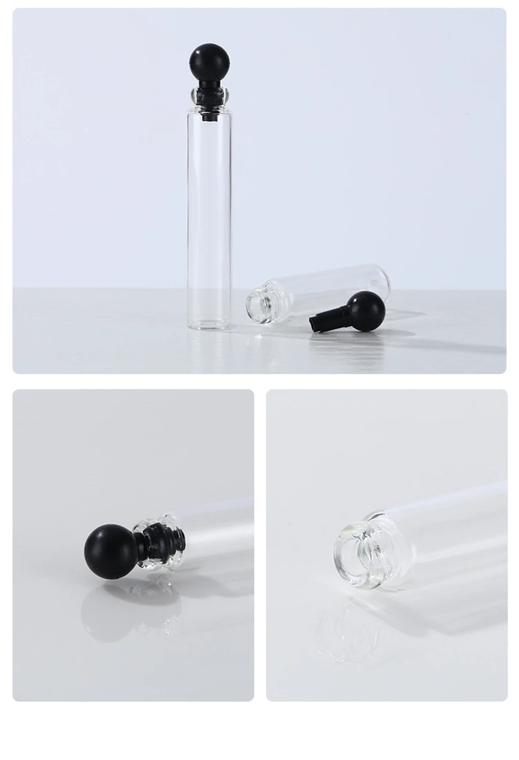 Disposable 1ml/2ml/3ml/5ml  Essence Liquid Bottle Press Spray Refill Perfume Bottle Horsetail Cork Bottled With Water