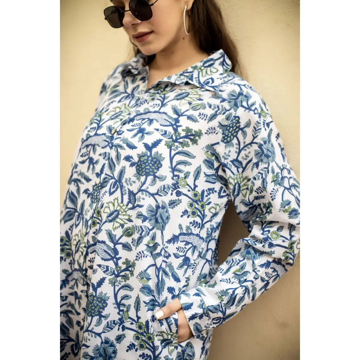 Wholesale Indian Cotton Floral Block Print Boho Hippie Style Dress Handmade Summer Cotton Dress Midi Gown Party Wear Dress