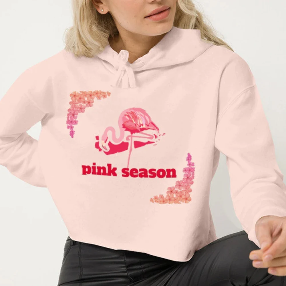 Custom Logo Women cotton Drawstring New Arrival Cotton Women Pullover Crop Top Hoodie Soft Sweatshirt Women
