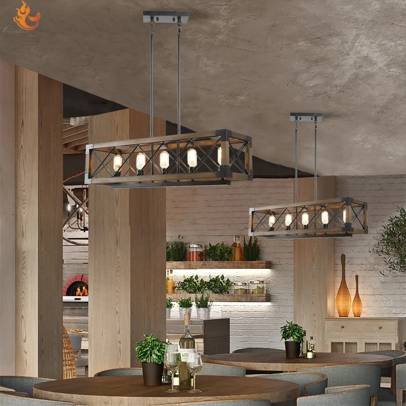 2022 Wholesale Hot Sale New Design creative personality simple Square chandelier dining room Nordic pendant lamp with Frame