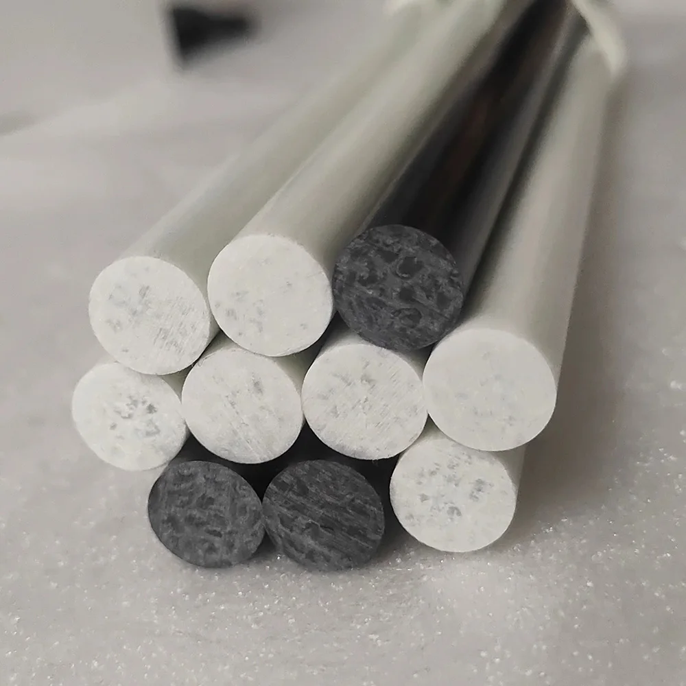 OEM High Strength Solid Pultruded Round Fiberglass Reinforced Fiberglass  Tube