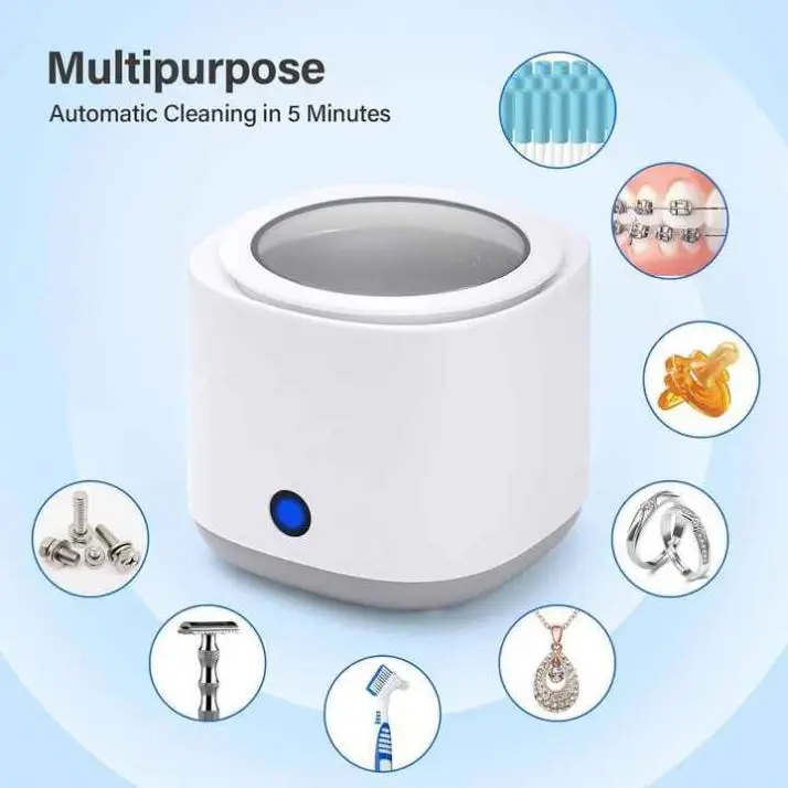 Jewellery Cleaner Small Portable Denture Eyeglasses Coins Silver Cleaning Machine