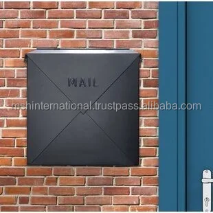 Wall Mounted Letter Box, Post Box Mailbox Suggestion Box Vintage Iron Country House Outdoor Home Decor